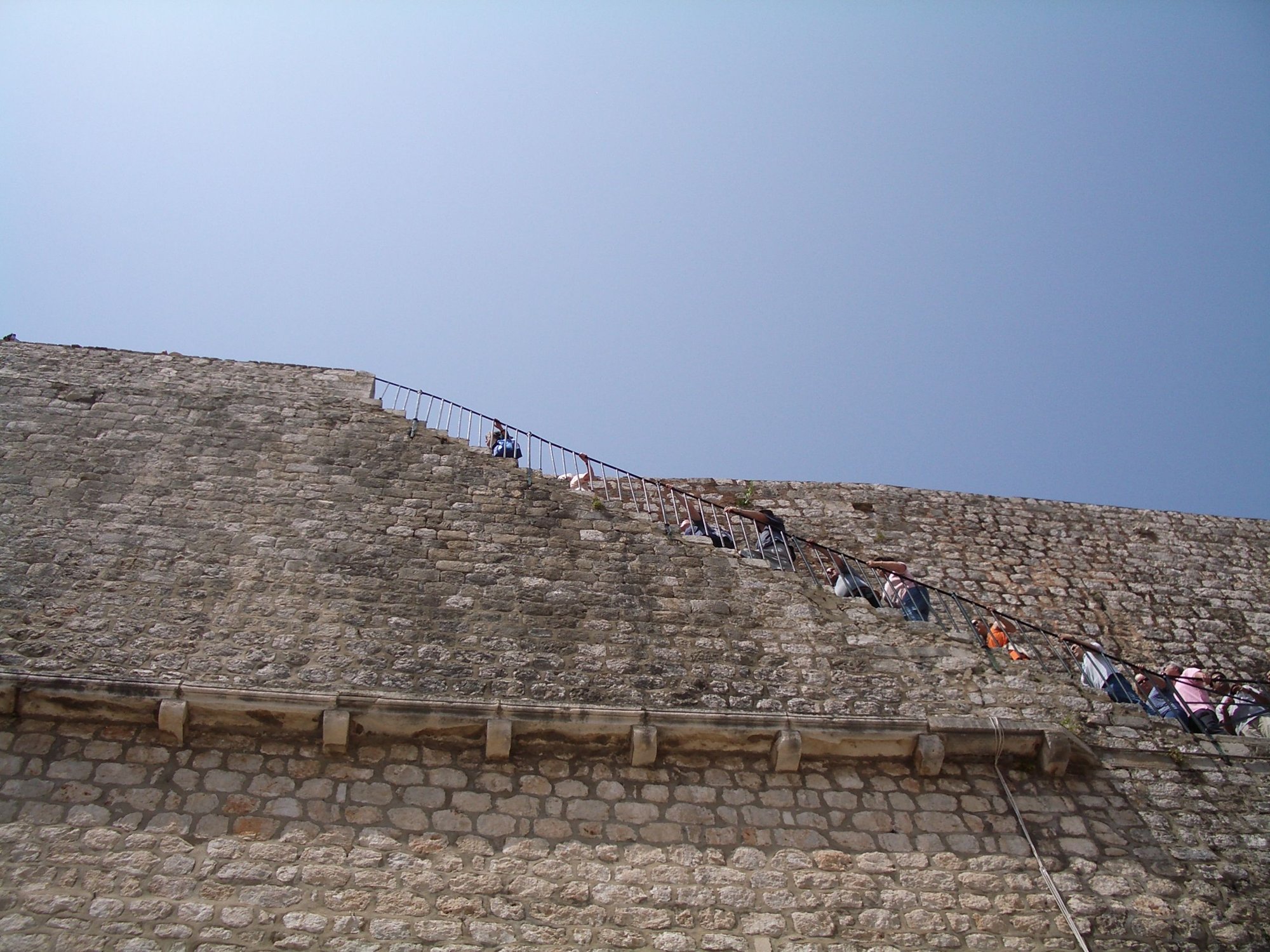Dubrovnik, climbing up to the walls. The walls won't have changed but the entrance, exit and fees will have changed by now. Fantastic views.