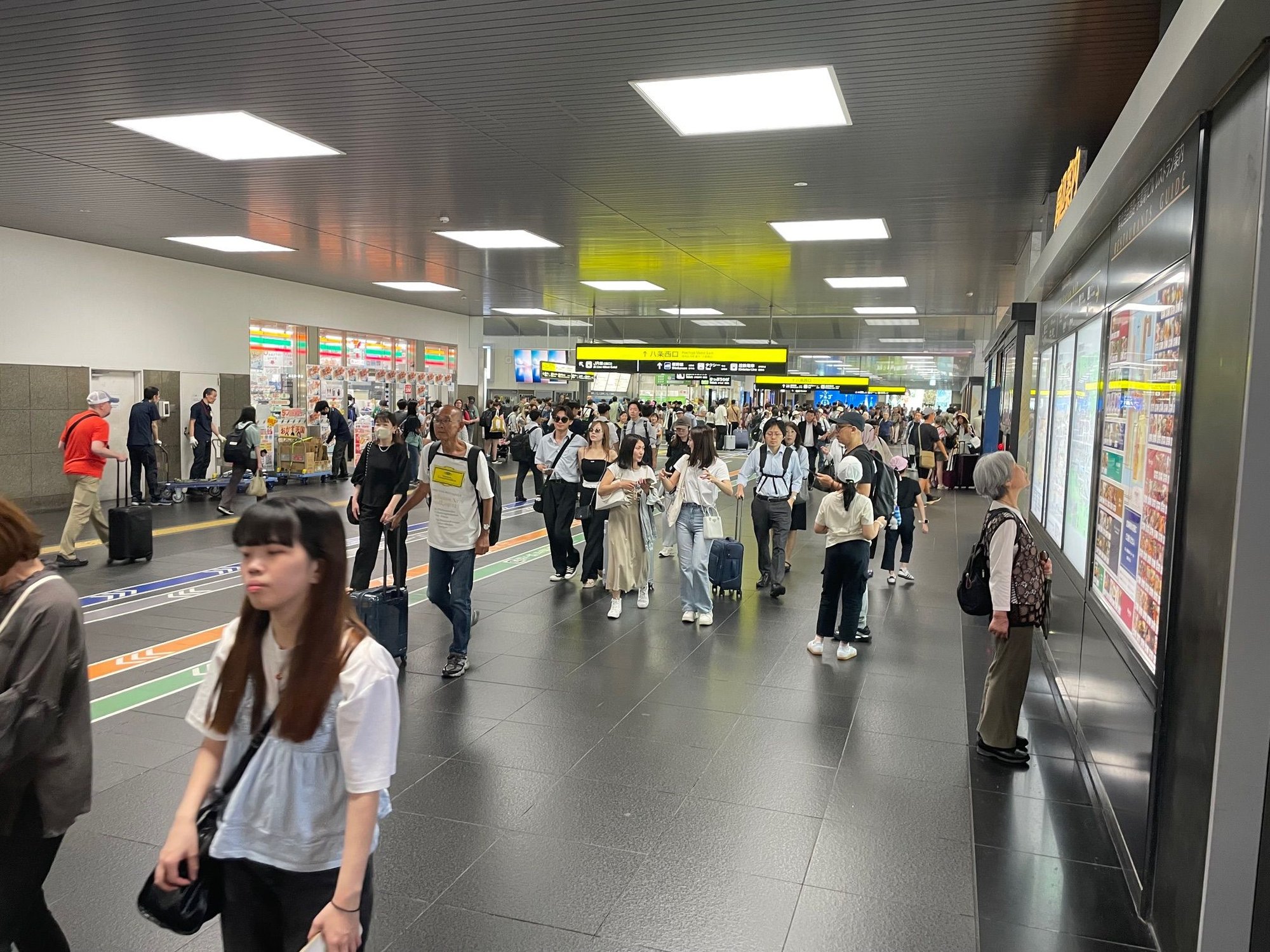 Inside the station, quite busy