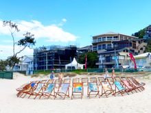Deck chairs outside the Surf Club.
