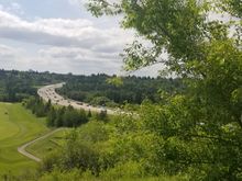 View from our home of the Valley ,the freeway, the gold course and the river