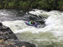 Starting into the falls.