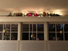 The front window.  DH made valance boxes for me years ago.  Little did he know why.