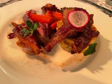 Duck. Cherry sauce. Sooooo good. 