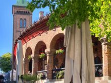Former cathedral buildings, now shops and restaurants 