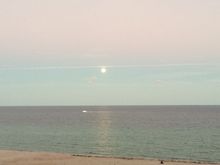 Full moon over the water tonight