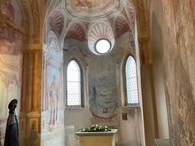 Amazing art on the walls of the little chapel