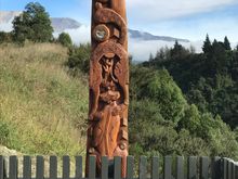 Maori carving Rakaia Gorge