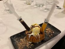 Yep, the injectable chocolate and caramel donut dessert from last night. 