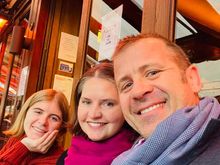 Cafe Bonaparte. (Nate bought his scarf at Diwali.) Yes, we are tres French, oui?