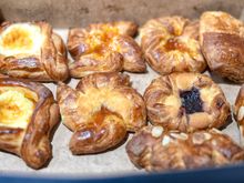 A variety of shapes and filling of Danish