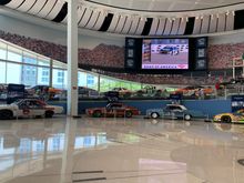 Colourful stock cars at NASCAR Hall of Fame