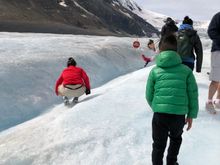 Not easy to do on that slippery ice