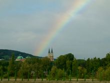 En route to Prague, from the bus window.