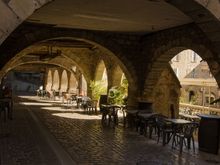 Villefranche is known for arcades.