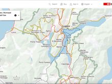 Saver Day Pass validity map for Lugano environs