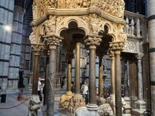 The carved marble pulpit