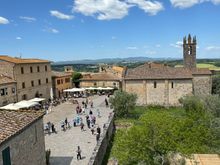 A view of the village and the Piazza Roma