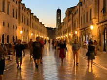 The Stradun in Dubrovnik at sunset on my first night.