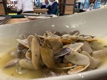 Coquinas al Jerez, tiny clams from Huelva, sautéed in a sherry sauce..  Surprisingly, I found the sauce a bit too salty and the clams so tiny they were difficult to eat except with the hands.  One of about 5 types of clams on offer that afternoon!