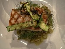 Ed's swordfish dinner at Cumulus. 