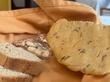 Bread service included the wonderful cracker-like delight on the far right, studded with seeds; I forgot to ask the name.   