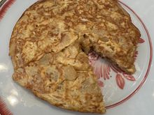 Tortilla from breakfast array at Hotel Orfila.