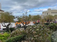 Preparations for the Christmas market in Biarritz, France. 
