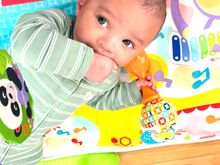 Kaleb loves to put as many fingers in his mouth as he can