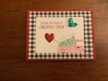 I might use this for the cards I send. But purpose was to show using only part of a stamp plus since two stamps both used red ink I set up the Misti stamp positioner with both so they learned how the stamp positioner is used. Plus theymgot to add sparkly stickons.