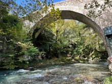 The end of the hike but we could not get a signal to call our host! We waited until a nice French couple came by to help us. Apparently you must stand in the "right spot" 