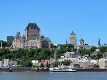 Quebec City (QC) viewed from the ferry crossing the St. Lawrence River
