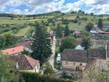 View of the town of Biertan from the top of the hill