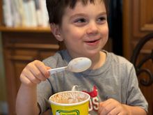 After putting it in the freezer, he was back in business!