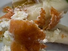 Close up of this eggplant miracle......we knew we had to turn to try this, and the foie, one more time!!  And we did, two nights later, as I had booked two dinners here many months in advance, thanks to Maribel's recommendation and the online chatter in the Spanish gastro press!!