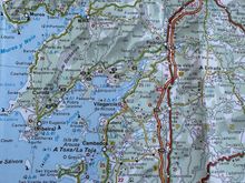 Portion of the Rias Baixas area of Galicia.  The "Rias" are the inlets that pierce the coast from the Atlantic Ocean and give Galicia an extraordinarily long length of coastline.