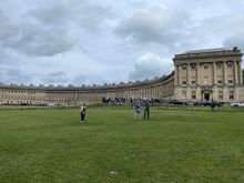 End of the Royal Crescent, a long crescent shape of houses, 30 of them, completed in 1774.  Now some have been broken into flats and there is an upscale hotel in the middle