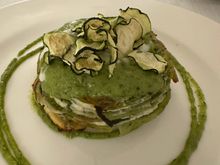 I took the zucchini millefoglie- with ricotta, mint, and zucchini chops on top.  Look at the presentation!