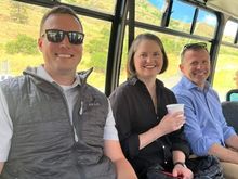 Shuttle busses ran from my parents’ house to the wedding which was six miles away at my aunt and uncle’s house. My BIL, Brian, me and my favorite wedding date. 