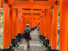 Crowds thin out the farther you go up at Fushimi Inari