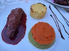 My pork dinner which unfortunately was dry