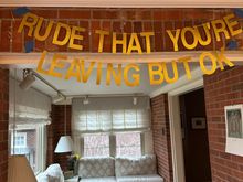 Going away party sign. 