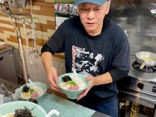 One man operation Ramen place. A big soccer fan he said he might see us in Vancouver if Japan plays there in the World Cup.