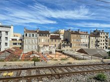 From train during approach 