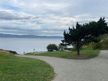 Arriving Korsvika beach fjord view