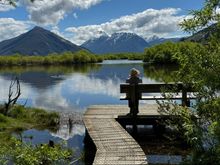 There are boardwalks and benches - take the time to relax and admire the views over the lagoon to the Humboldt Mountains. 