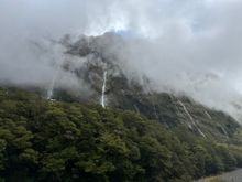 We saw so many of these long skinny waterfalls.