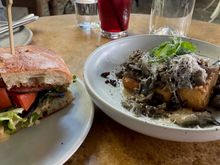 Manuela - Hen of the Woods mushroom and Bub and Grandma's ciabatta