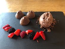 Ed and I shared this awesome dessert - chocolate and berries!