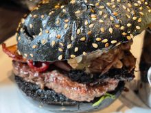 The insane burger I got at The Quays