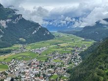Looking over Meiringen towards lake Brienz 